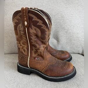 Justin Gypsy Women’s Inji Aged Bark Cowgirl Embroidered Boots Round Toe Western
